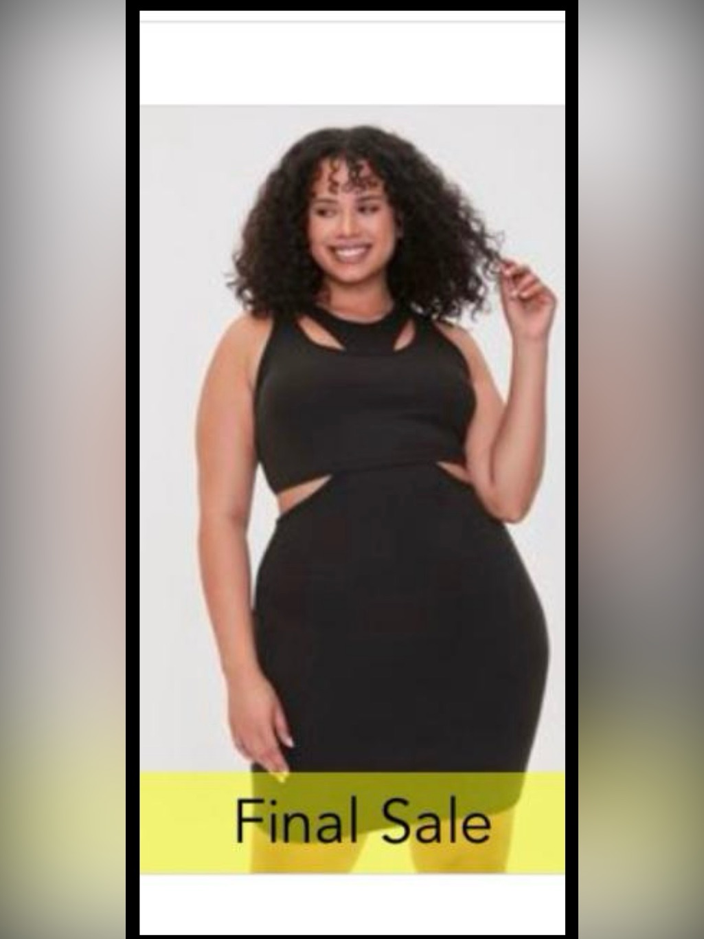 Forever 21 Black Ribbed Cut Out Dress Size 0x